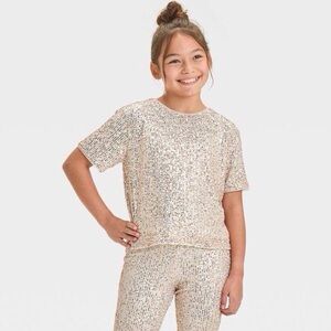 Cat & Jack | Rose Gold Sequin Party Blouse